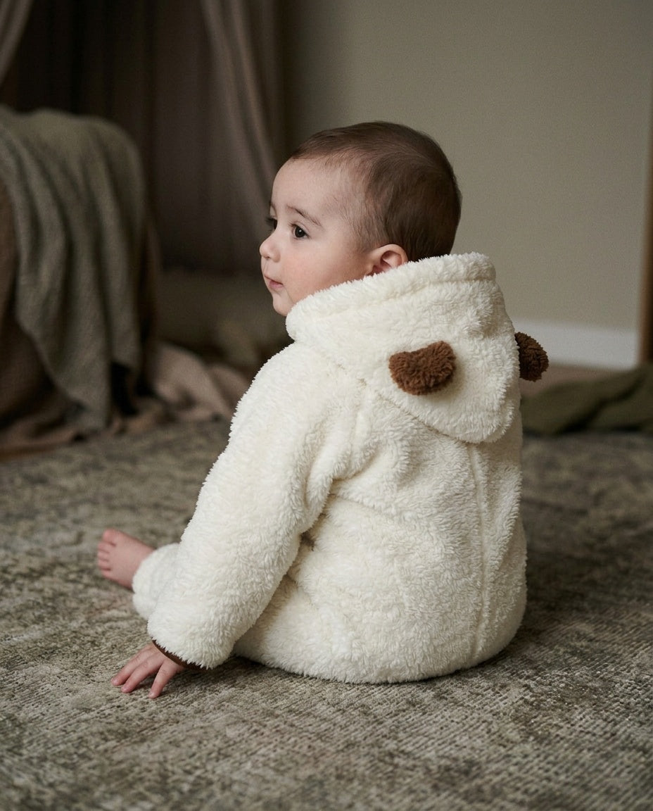 Ivory Teddy Welsoft Hooded Romper