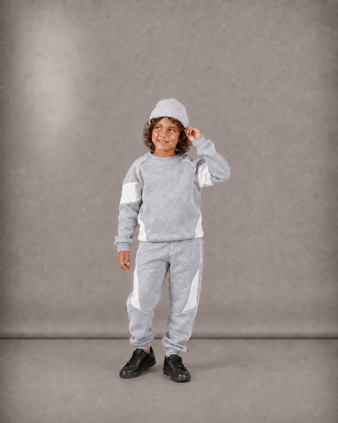 Heather Grey Cotton Blend Sweat Set