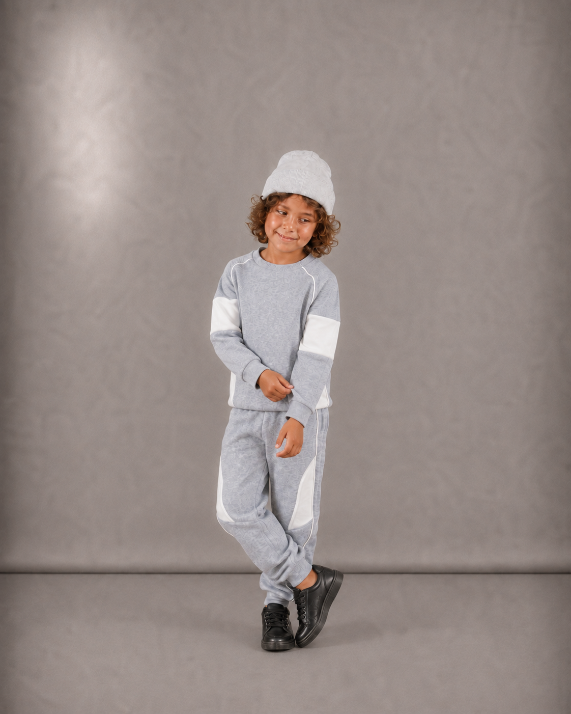Heather Grey Cotton Blend Sweat Set