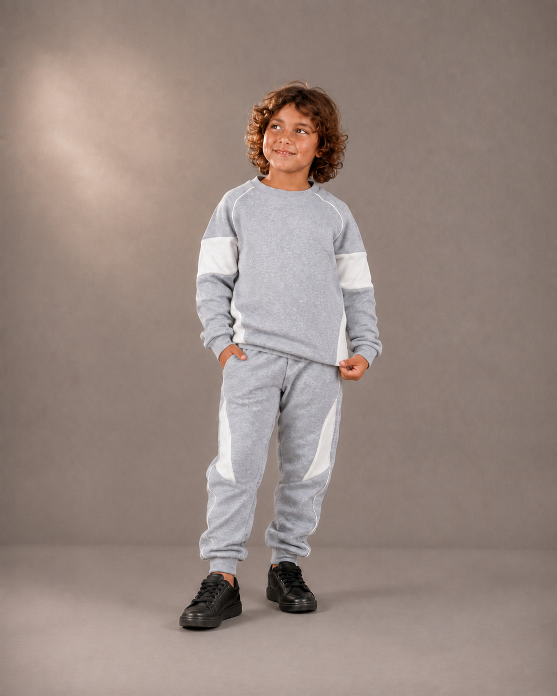 Heather Grey Cotton Blend Sweat Set