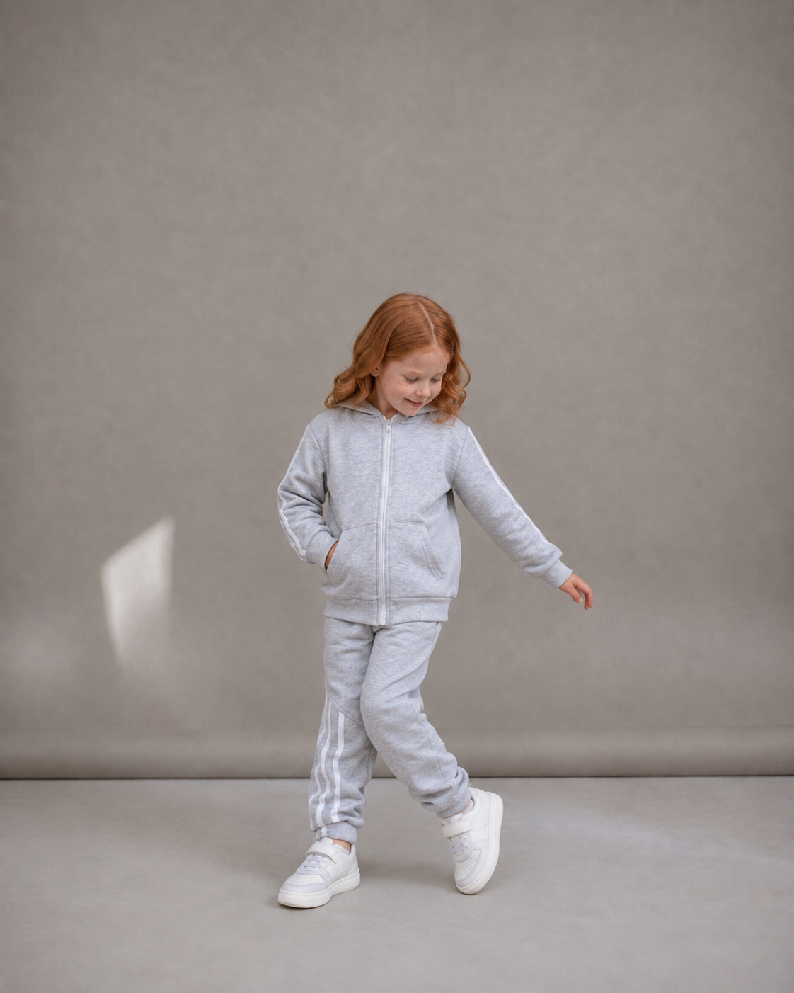 Heather Grey Zip-Up Sweat Set