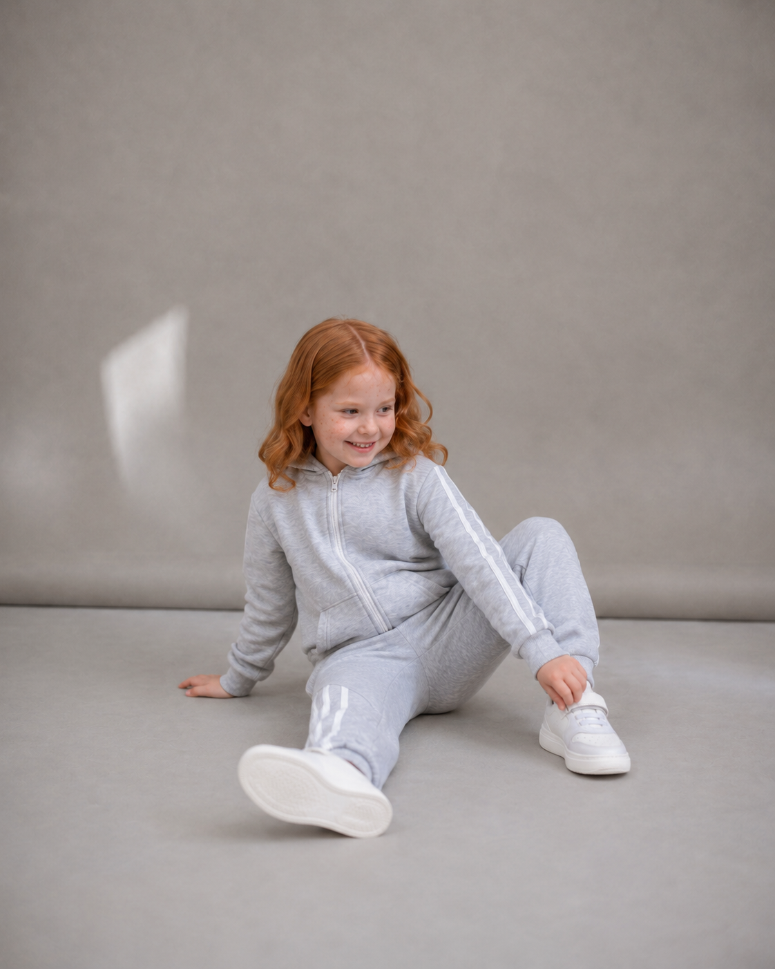 Heather Grey Zip-Up Sweat Set