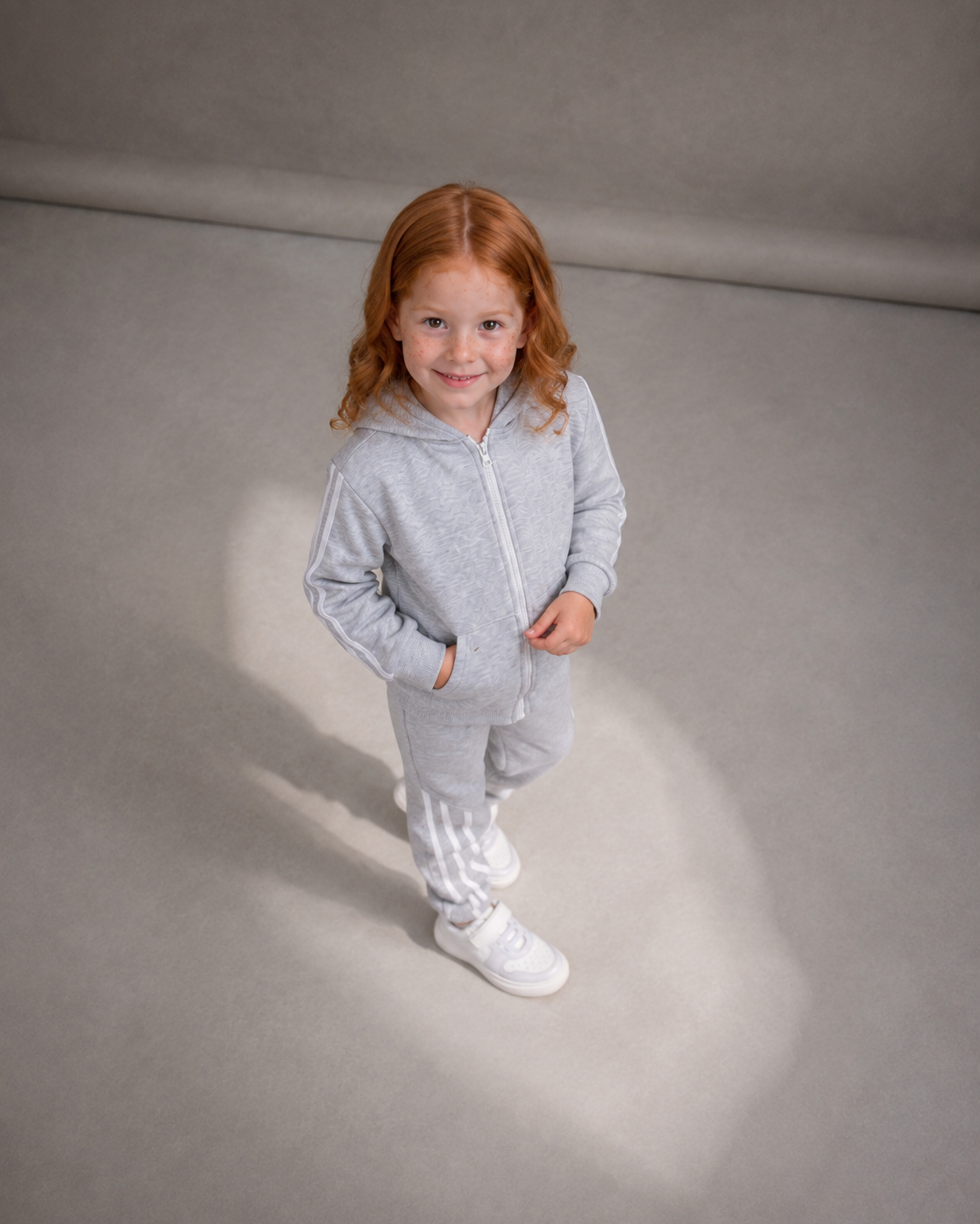Heather Grey Zip-Up Sweat Set