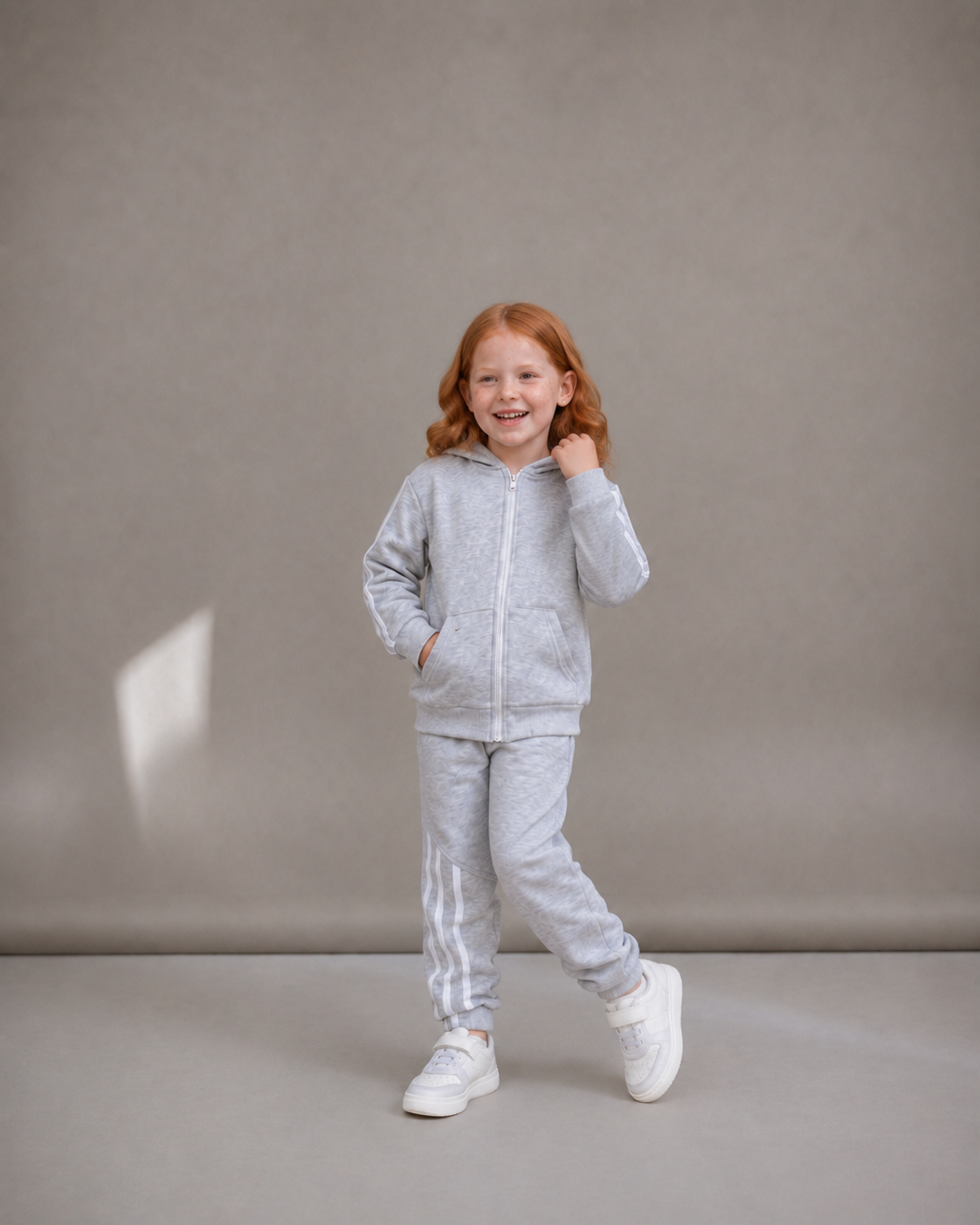 Heather Grey Zip-Up Sweat Set