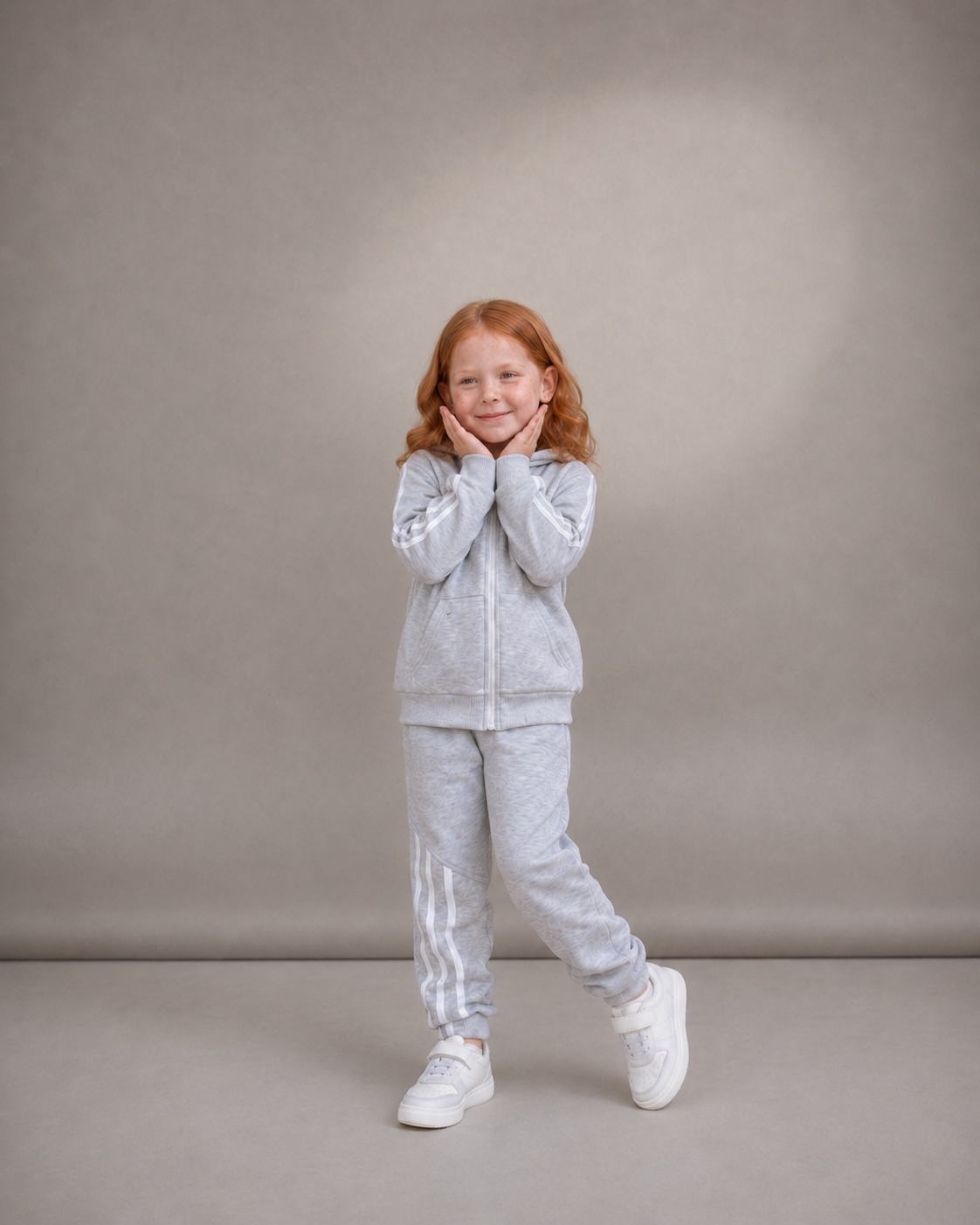 Heather Grey Zip-Up Sweat Set