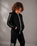 Black Zip-Up Sweat Set