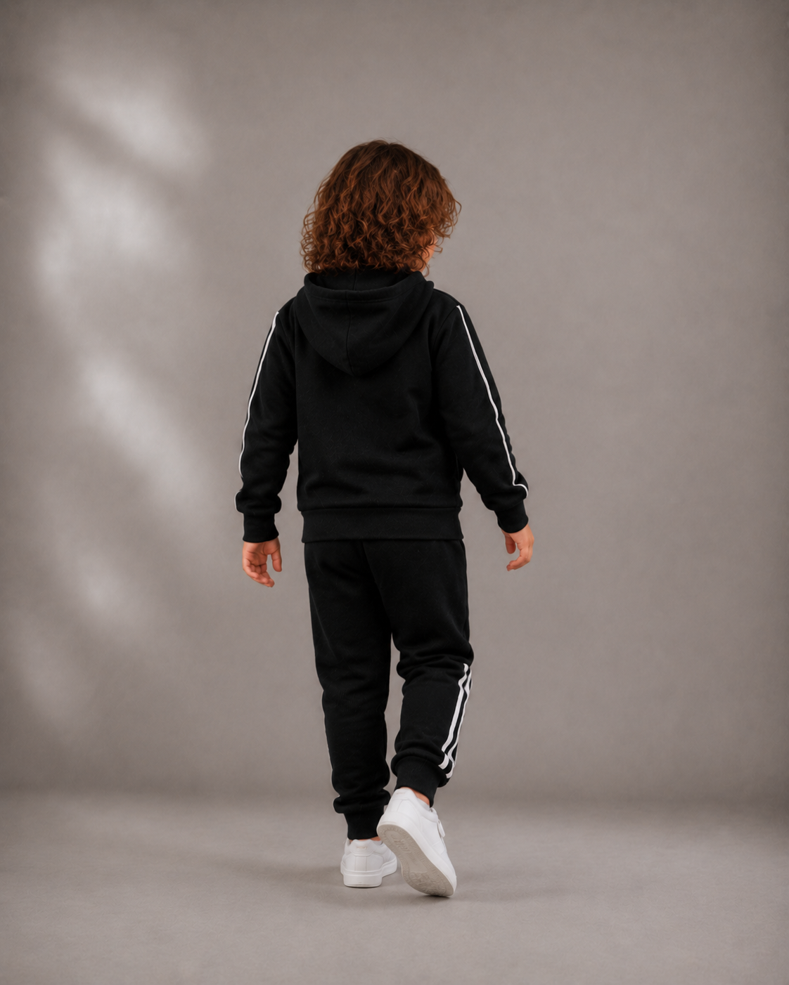 Black Zip-Up Sweat Set