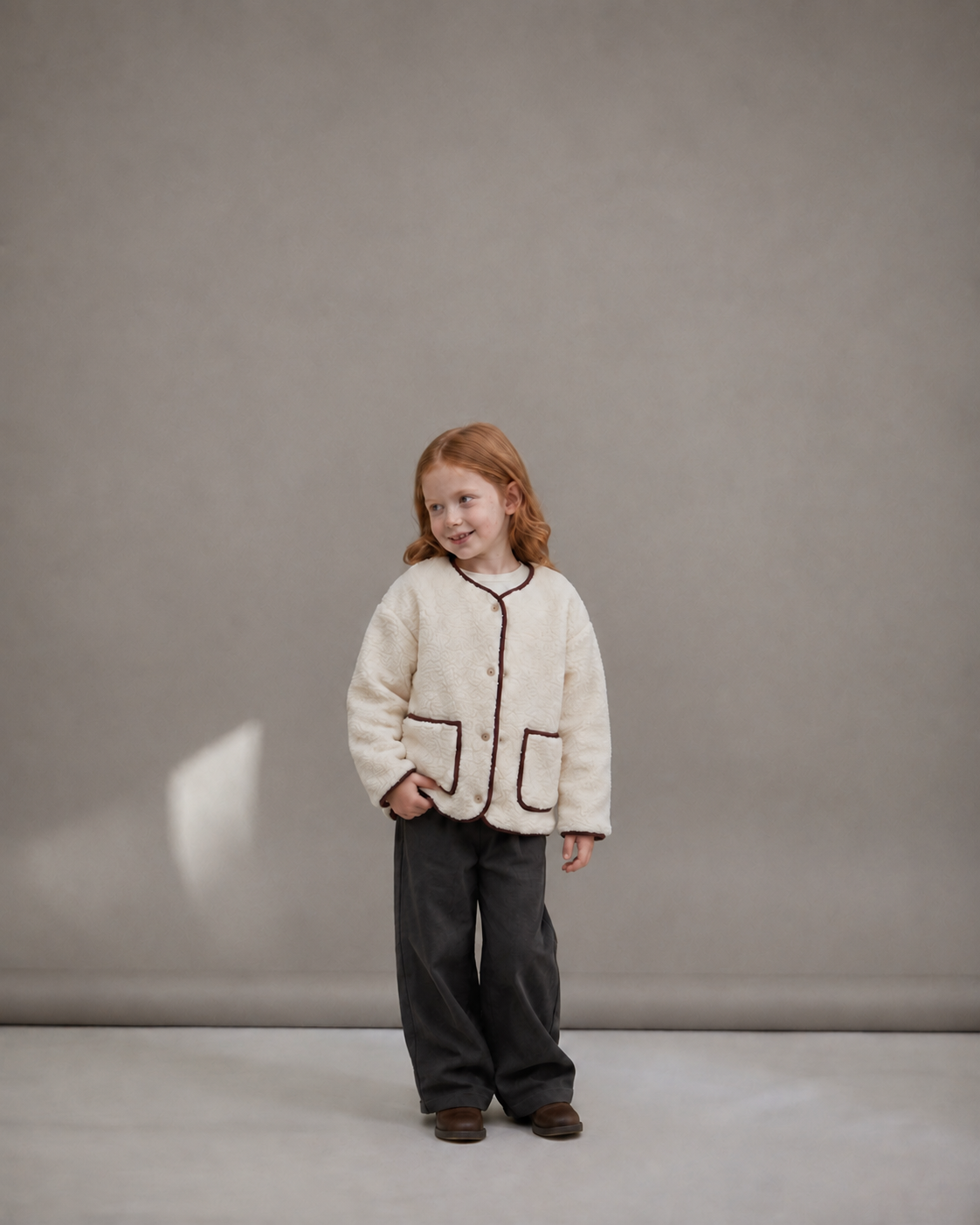 Ivory Cozy Trim Welsoft Cardigan