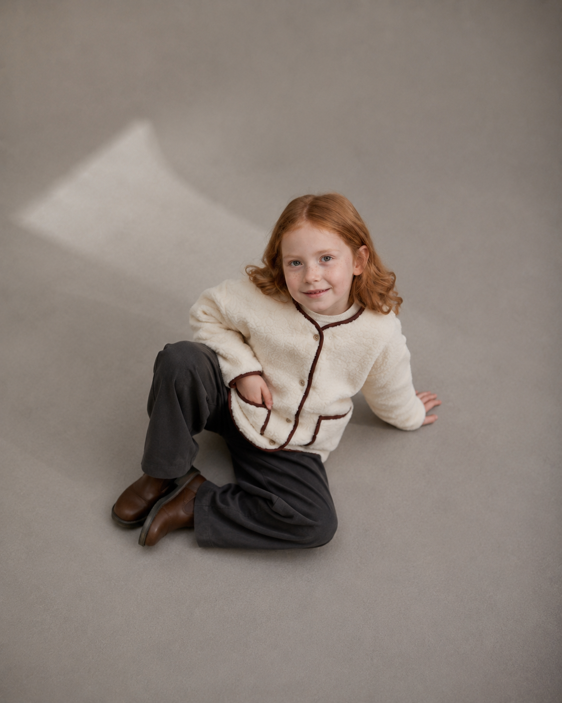 Ivory Cozy Trim Welsoft Cardigan