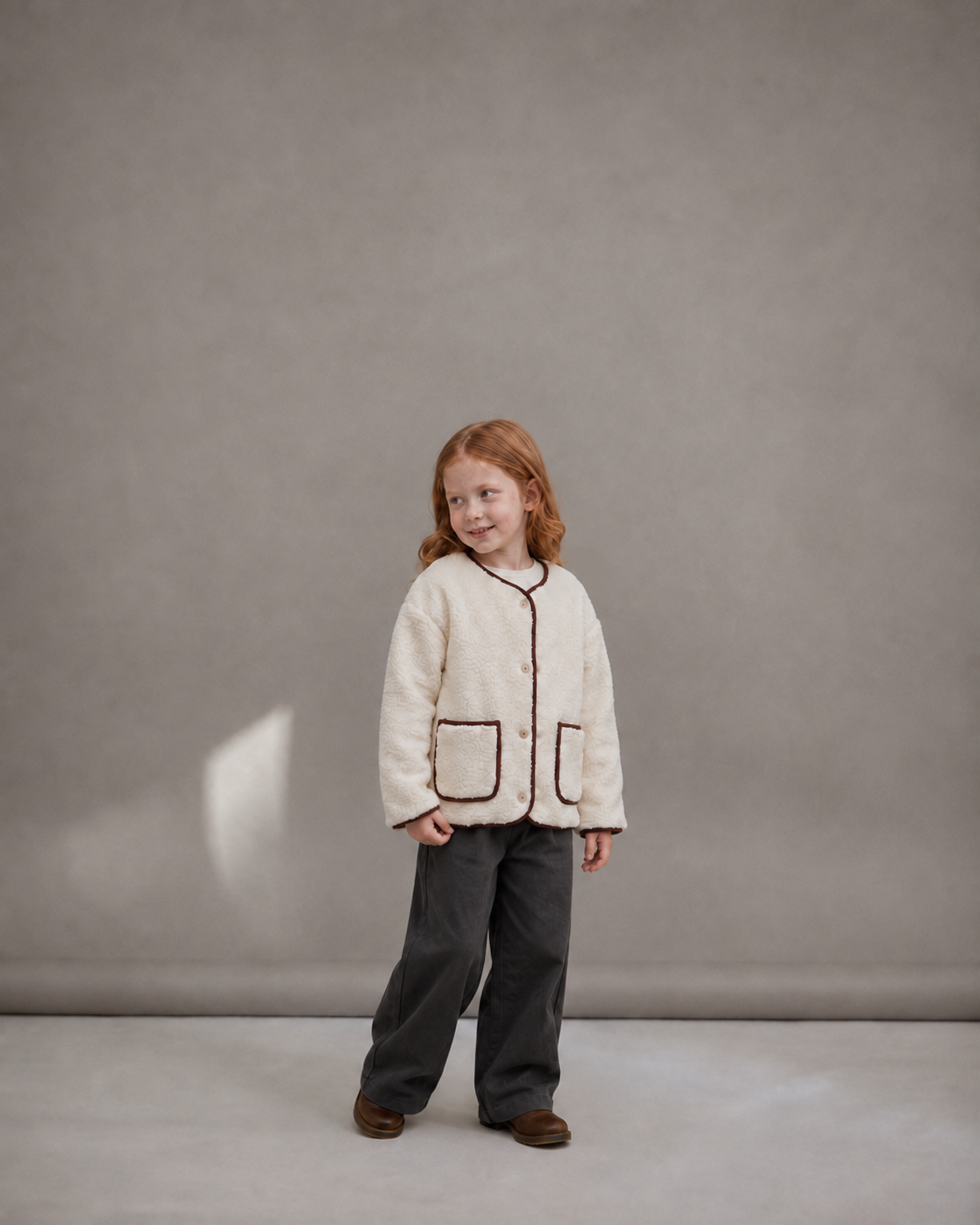 Ivory Cozy Trim Welsoft Cardigan