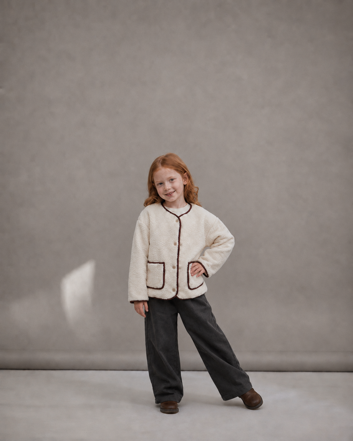 Ivory Cozy Trim Welsoft Cardigan