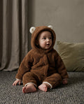 Brown Teddy Welsoft Hooded Romper