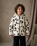 Ivory & Black Spot Sherpa Hooded Jacket