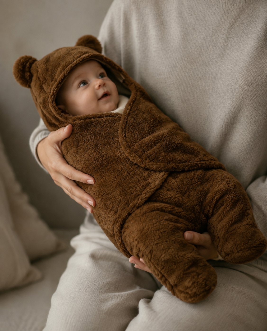 Brown Little Bear Welsoft Baby Wrap