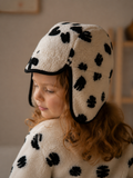 Ivory & Black Spot Sherpa Trapper Hat